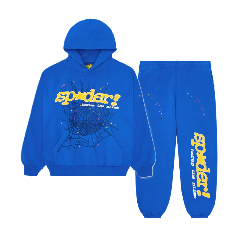 Set Hanorac & Pantaloni Sp5der "Blue Yellow TC"